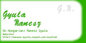 gyula manesz business card